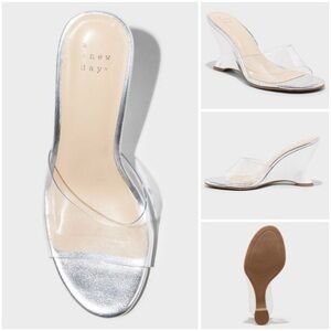 a new day Silver and Clear Wedges